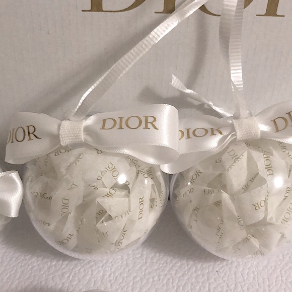 Dior Other - Dior Christmas Ornaments - Set of 5 mixed sizes plastic ornaments